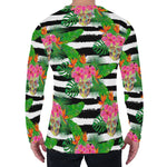 Aloha Skull Striped Pattern Print Men's Long Sleeve T-Shirt