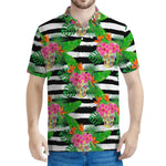 Aloha Skull Striped Pattern Print Men's Polo Shirt