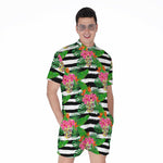 Aloha Skull Striped Pattern Print Men's Rompers