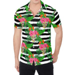 Aloha Skull Striped Pattern Print Men's Shirt