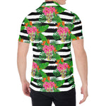 Aloha Skull Striped Pattern Print Men's Shirt