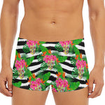 Aloha Skull Striped Pattern Print Men's Short Boxer Briefs