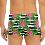 Aloha Skull Striped Pattern Print Men's Short Boxer Briefs