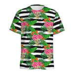Aloha Skull Striped Pattern Print Men's Sports T-Shirt