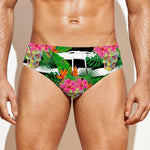 Aloha Skull Striped Pattern Print Men's Swim Briefs