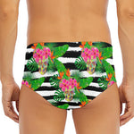 Aloha Skull Striped Pattern Print Men's Triangle Swim Briefs