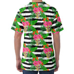 Aloha Skull Striped Pattern Print Men's Velvet T-Shirt
