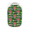 Aloha Skull Striped Pattern Print Mesh Laundry Hamper