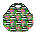 Aloha Skull Striped Pattern Print Neoprene Lunch Bag