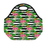 Aloha Skull Striped Pattern Print Neoprene Lunch Bag