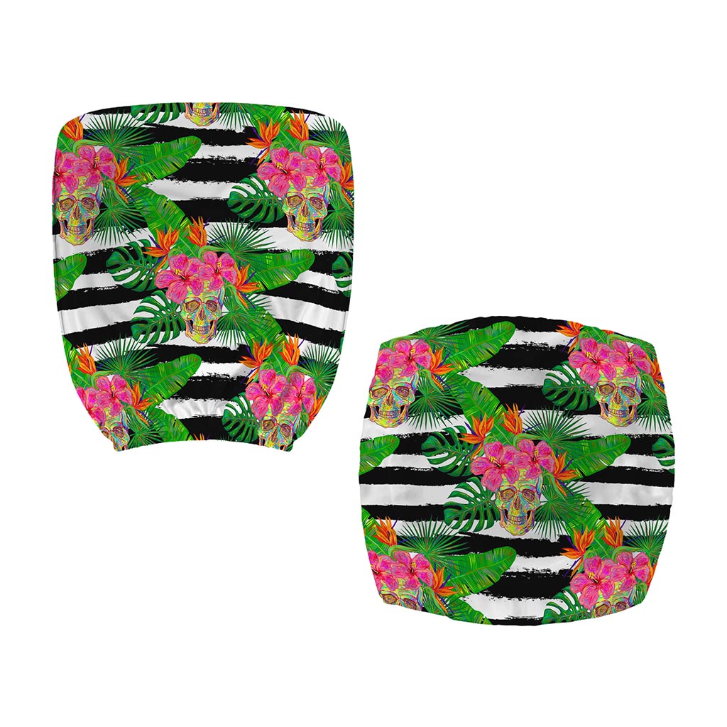 Aloha Skull Striped Pattern Print Office Chair Cover