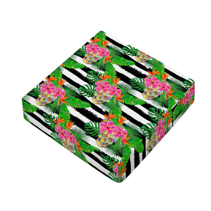 Aloha Skull Striped Pattern Print Outdoor Seat Cushion Cover