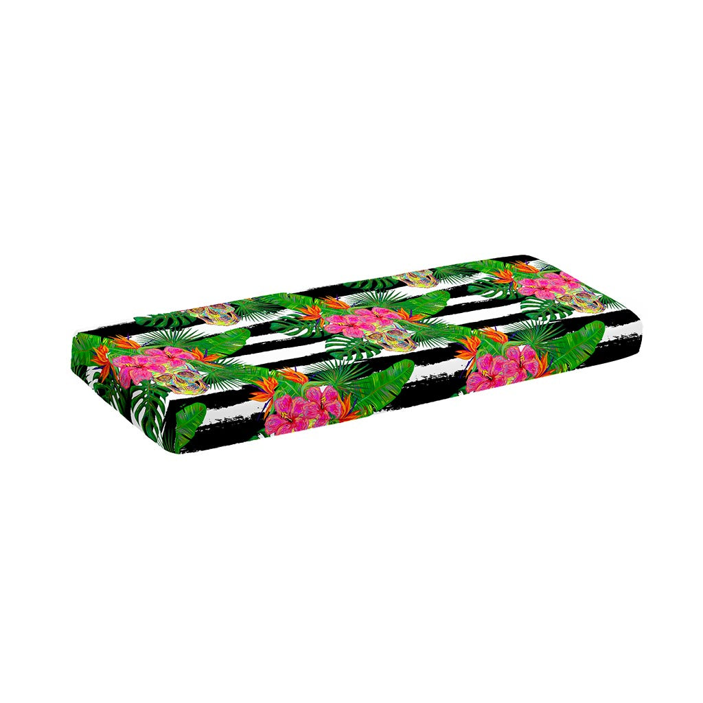 Aloha Skull Striped Pattern Print Piano Keyboard Cover