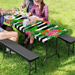 Aloha Skull Striped Pattern Print Picnic Table Cover