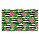 Aloha Skull Striped Pattern Print Polyester Doormat