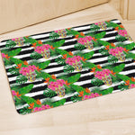 Aloha Skull Striped Pattern Print Polyester Doormat