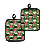 Aloha Skull Striped Pattern Print Pot Holders
