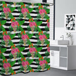 Aloha Skull Striped Pattern Print Premium Shower Curtain