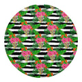 Aloha Skull Striped Pattern Print Round Blanket