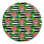 Aloha Skull Striped Pattern Print Round Blanket