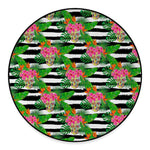 Aloha Skull Striped Pattern Print Round Floor Mat
