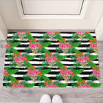 Aloha Skull Striped Pattern Print Rubber Doormat