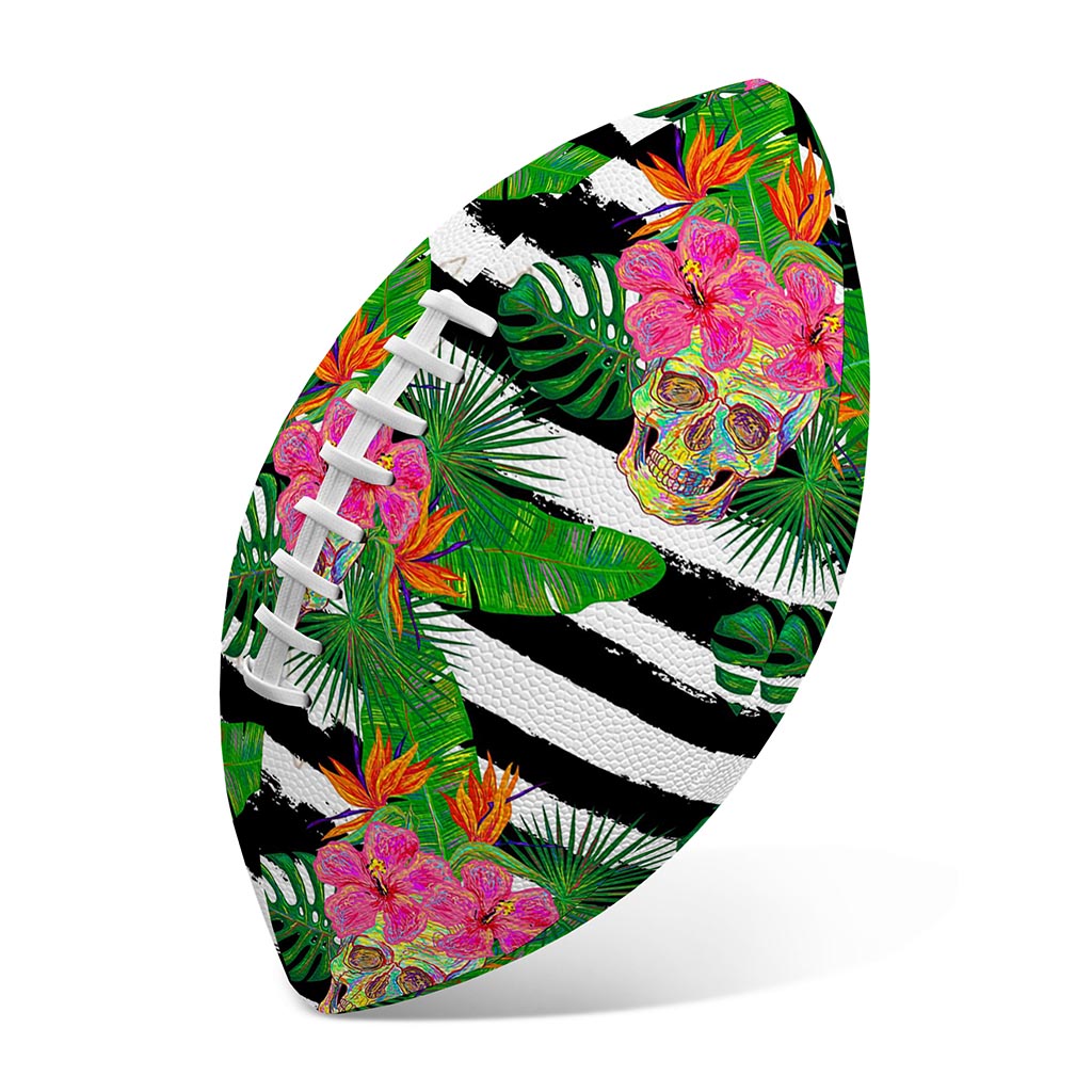 Aloha Skull Striped Pattern Print Rugby Ball