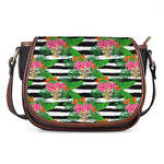 Aloha Skull Striped Pattern Print Saddle Bag