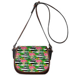 Aloha Skull Striped Pattern Print Saddle Bag