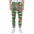 Aloha Skull Striped Pattern Print Joggers