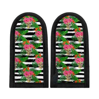 Aloha Skull Striped Pattern Print Skillet Handle Cover
