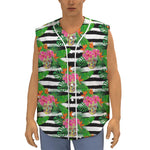 Aloha Skull Striped Pattern Print Sleeveless Baseball Jersey