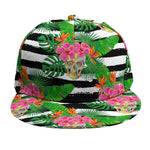 Aloha Skull Striped Pattern Print Snapback Cap
