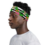 Aloha Skull Striped Pattern Print Sports Headband