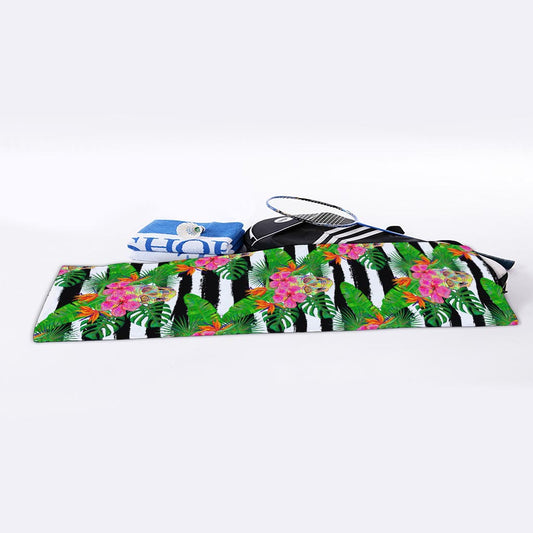 Aloha Skull Striped Pattern Print Sports Towel