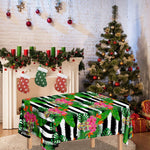 Aloha Skull Striped Pattern Print Tablecloth