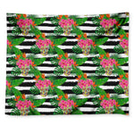 Aloha Skull Striped Pattern Print Tapestry