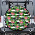 Aloha Skull Striped Pattern Print Tire Cover With Camera Hole