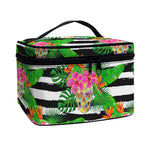 Aloha Skull Striped Pattern Print Travel Makeup Bag