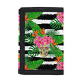 Aloha Skull Striped Pattern Print Trifold Wallet