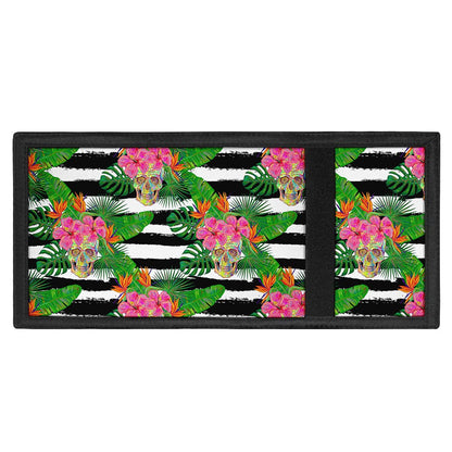 Aloha Skull Striped Pattern Print Trifold Wallet