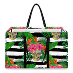 Aloha Skull Striped Pattern Print Utility Tote Bag