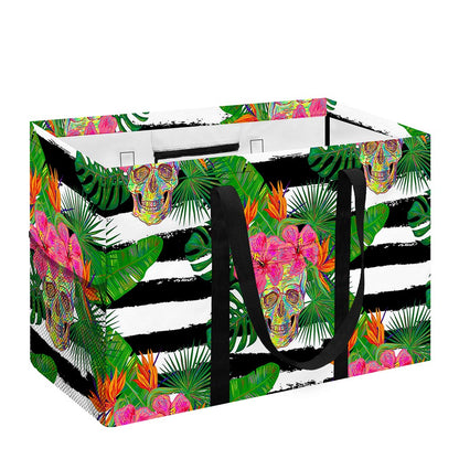 Aloha Skull Striped Pattern Print Utility Tote Bag