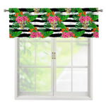 Aloha Skull Striped Pattern Print Window Valance
