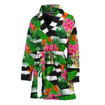 Aloha Skull Striped Pattern Print Women's Bathrobe