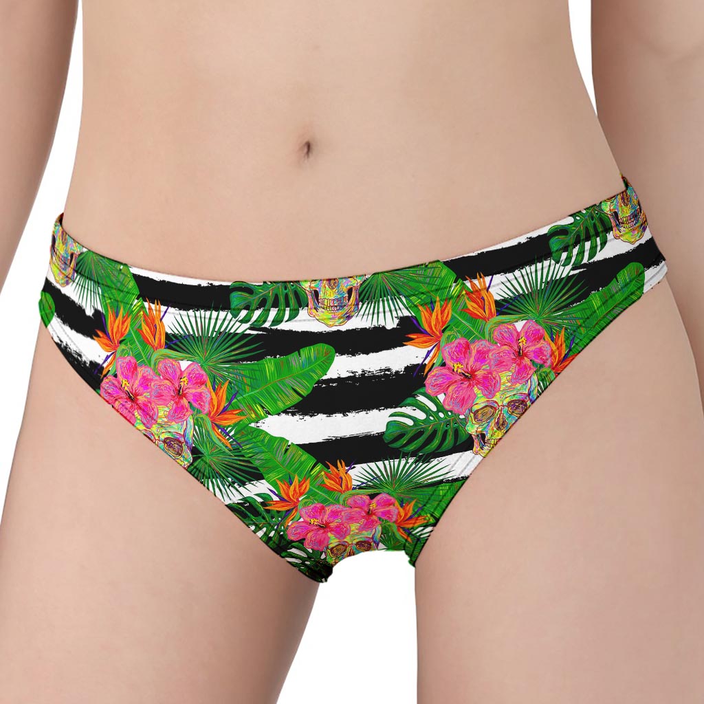 Aloha Skull Striped Pattern Print Women's Panties