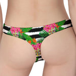 Aloha Skull Striped Pattern Print Women's Thong