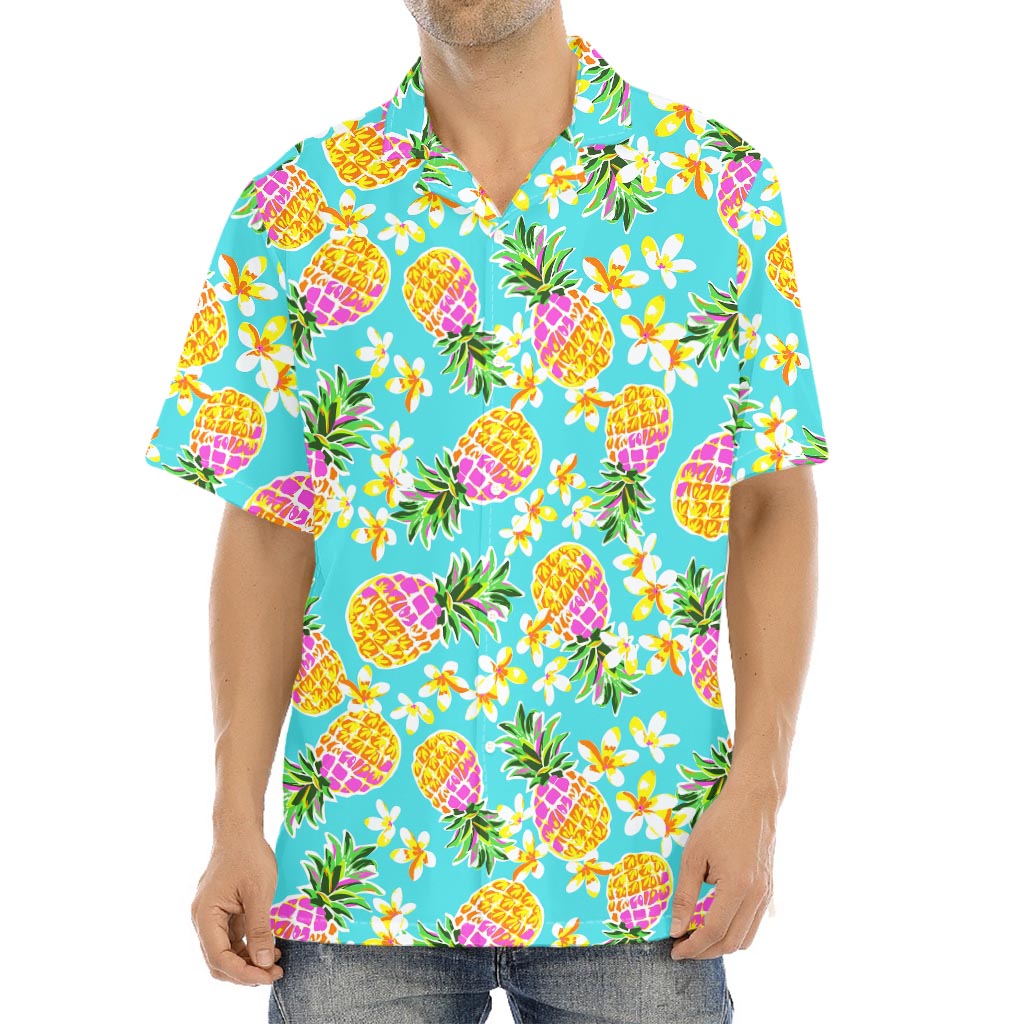 Aloha Summer Pineapple Pattern Print Aloha Shirt