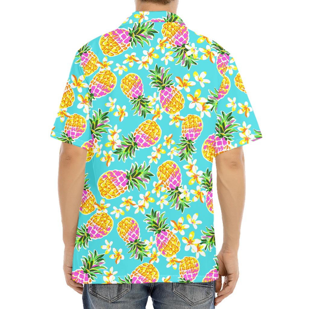 Aloha Summer Pineapple Pattern Print Aloha Shirt