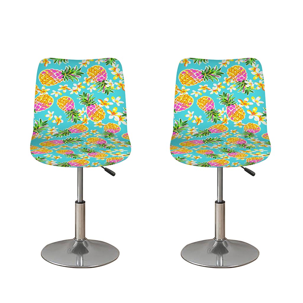 Aloha Summer Pineapple Pattern Print Bar Stool Covers